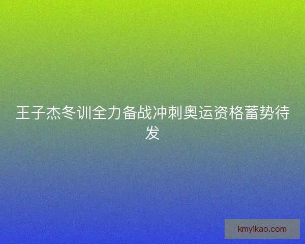 王子杰冬训全力备战冲刺奥运资格蓄势待发