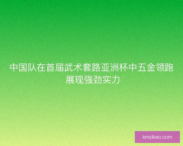 中国队在首届武术套路亚洲杯中五金领跑 展现强劲实力